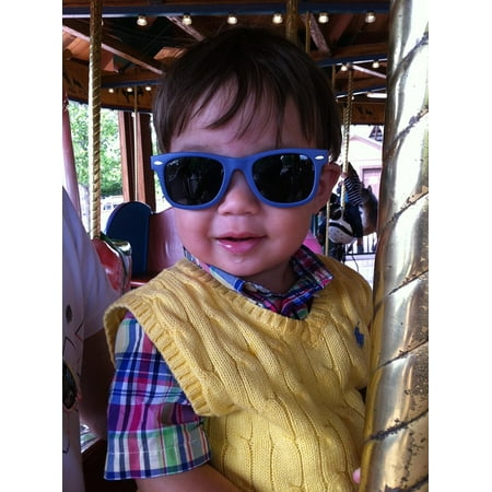 Canvas Print Cute Boy Sunglasses Child Fashion Lifestyle Stretched Canvas 10 x 14