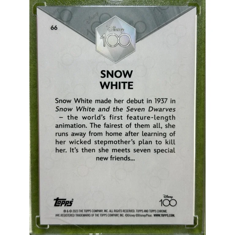 SNOW WHITE Disney 100 SILVER CHROME CARD 2023 Topps Chrome Snow