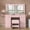 Pink, variant on Make-up table, equipped with power socket, 9 drawers, 12 LED lights in the mirror, 3 lighting modes, glass tabletop and stool, foldable panel.