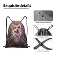 thumbnail image 4 of Saiise Dog in Lavender Flowers Pattern Sports Drawstring Backpack - String Swim Gym Bag with Wet Proof Pocket for Women&Men-Small, 4 of 6