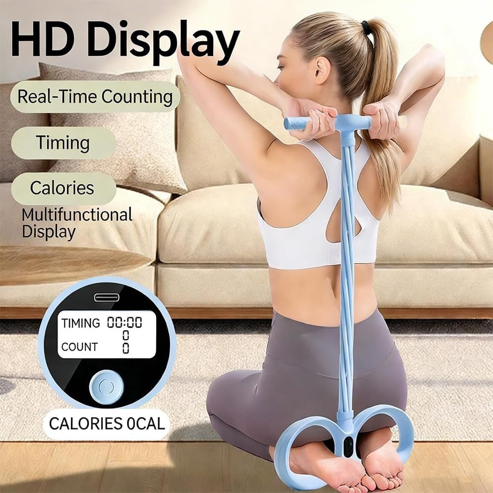 Smart Foot Pedal Puller, 2026 New 6-Tube Resistance Band with Digital Counter, Full Body Stretching Trainer for Yoga Pilates Home Gym Workout