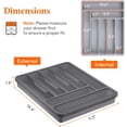 thumbnail image 4 of shiyou-Silverware Organizer with Lid, Covered Utensil Tray for Kitchen Drawer and Countertop, Plastic Cutlery and Flatware Storage Box for Spoons Forks Knives Holder Case, 7 Compartments, Gray, 4 of 4