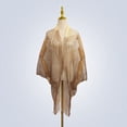 thumbnail image 5 of Hesxuno Mesh Summer Cardigans for Women Longline Beach Open Front Cover Up Fringe Boho Casual Kimono Cardigan Swimwear Bikini Coverup Khaki Free Size, 5 of 7