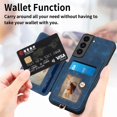 thumbnail image 3 of SaniMore for Samsung Galaxy S21 FE Wallet Case, [RFID Blocking] Elastic Card Slot Vehicle Magnetic PU Leather Ring Holder & Lanyard Stand Money Pocket Cover for Samsung S21 FE 5G, Blue, 3 of 12