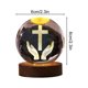 thumbnail image 3 of Crystal Night Light Engraved Holy Family Figurine Statue With Wooden Stand Color Changing Light Glass Religious Collection Catholic, 3 of 6