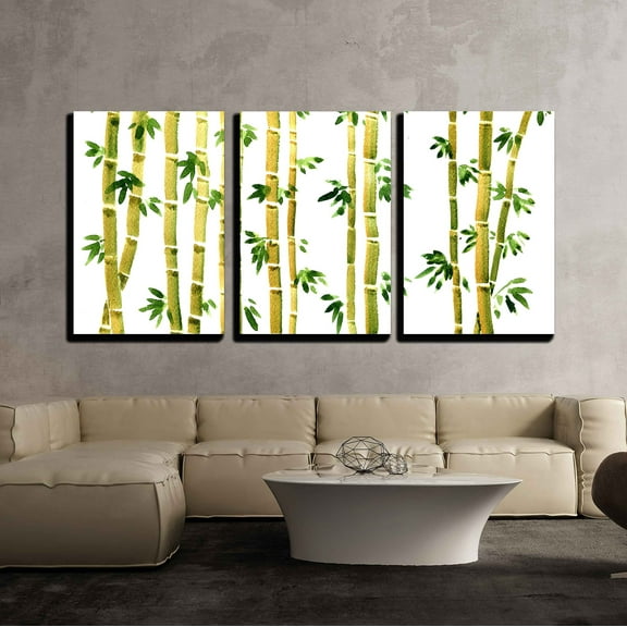 wall26 - Green Bamboo Forest - Canvas Art Wall Art - 24"x36"x3 Panels