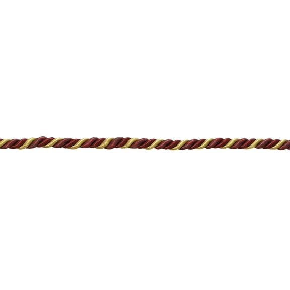 3/16" (0.5cm) Small Twisted 3-ply Rope Cord Trim # 316BNL,, Autumn Leaves Red #5716 (Burgundy Red, Apple Green, Light Gold) 12 Yards (36 ft/11m)