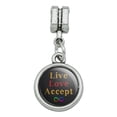 thumbnail image 2 of Live Love Accept Autism Awareness Infinity Rainbow Italian European Style Bracelet Charm Bead, 2 of 4