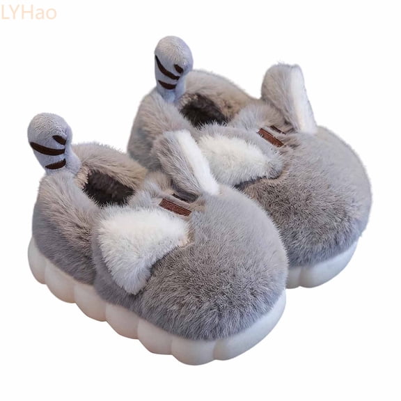 LYHaoo Cute And Cozy Girls Slippers Warm Indoor Shoes With Thick Sole Cartoon Design Fuzzy Perfect For Kids Sizes 6.5 Toddler 12-18 Months