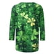 thumbnail image 2 of TaTaai Fashion Women's Printed Round Neck 3/4 Sleeve T-shirt Fashionable Blouse Tops Gift, 2 of 5