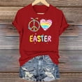 thumbnail image 4 of Mujeres Manga Corta de Verano Tops Día de San Valentín Impreso Cuello Redondo, Camisa de Moda Casual Blusa, 4 of 6