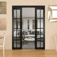 thumbnail image 4 of Slab Barn Door Panel | Felicia 3355 Matte Black with Clear Glass | Sturdy Finished Doors | Pocket Closet Sliding, 4 of 6