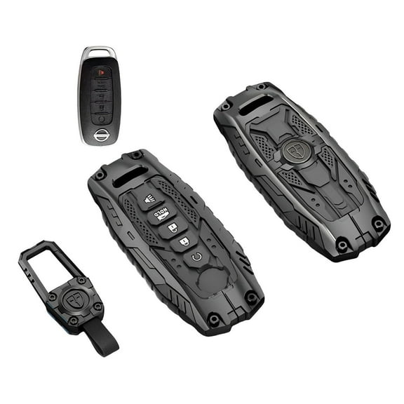 Heavy Zinc Alloy Key fob Case Cover with Keychain Compatible with 2023 2024 2025 Nissan Rogue Pathfinder and 2024 2025 Sentra Key Shell Accessories