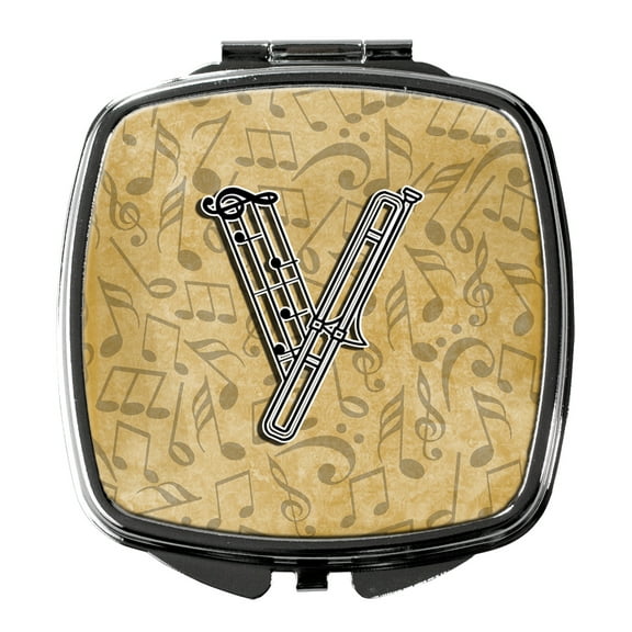 Letter V Musical Instrument Alphabet Compact Mirror