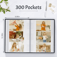 thumbnail image 6 of HeariCro PU Leather 4x6 Photo Album, 300 Pockets with Memo Space & Cover Window, Picture Album for Family, Wedding, Baby & Travel, 6 of 7