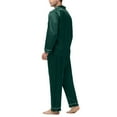 thumbnail image 5 of pstuiky Men's Pajama Sets Fashion Solid Color Breathable Silk Sleepwear Casual Loose Fit V-Neck Long Sleeve Pajamas Sleepwear Men, 5 of 6