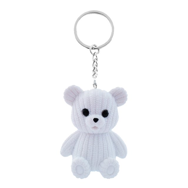 Minnieouse Llavero Oso Bufanda Plástico Portátil Broche de metal Llaves Anillo Titular Accesorio Monedero Teléfono móvil Cumpleaños Hombres Mujeres Accesorios de disfraces Blanco Minnieouse AP016846-03