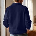 thumbnail image 4 of Hearthz Quarter Zip Pullover Men Long Sleeve Mock Neck Men's Sweatshirt Waffle Knit Casual Polo Half Zip Pullover Mens Fall, 4 of 6