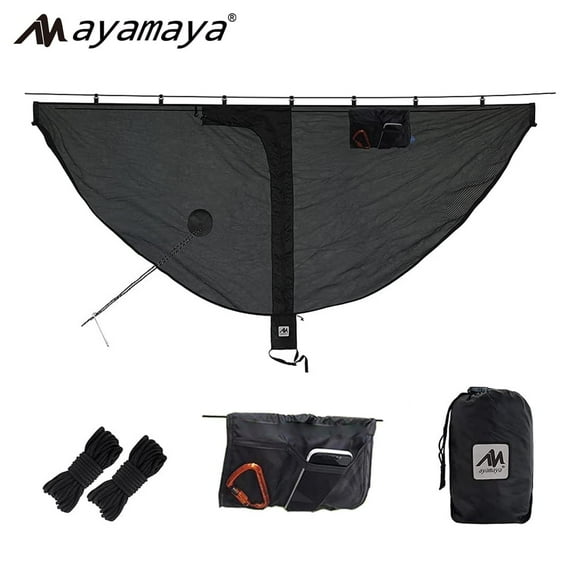 AYAMAYA Mosquito Net, Wide Room Hammock Bug Net,Breathable Mesh Net Equip with Hanging Bag & Lantern Hook,Ultralight Outdoor No-See-Um Spider Bug Nets for Hammocks