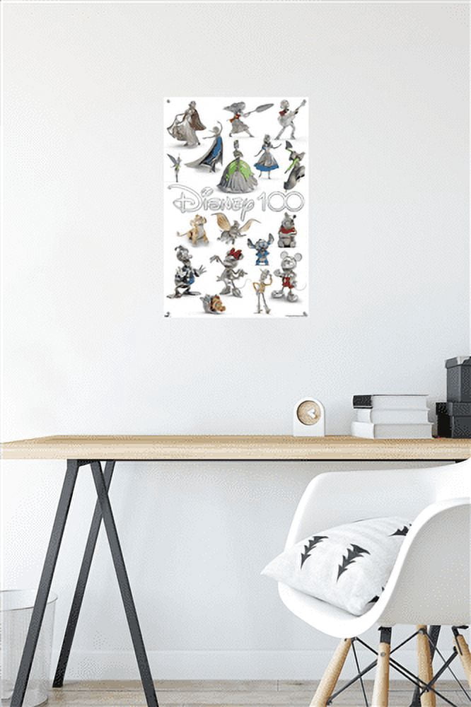 Disney 100th Anniversary - Platinum Wall Poster with Push Pins, 14.725" x 22.375"