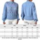 thumbnail image 2 of Suéter De Punto Rainbow Pom Pom Puentes básicos Estilo elegante Mujeres Suéter de invierno Traje de vacaciones Ygjytge Azul S para Mujer, 2 of 8