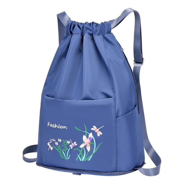 Yhmxh Organizadores y almacenamiento Mochila plegable con cordón de gran capacidad, bordada, para mujer, de viaje Almacenamiento de ducha almacenamiento de cocina Almacenamiento de juguetes