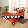 thumbnail image 3 of American Football City Comforter Cover Football Sports Teams Bedding Set 3 Pieces, 3D Ball Game Duvet Cover Easter Gifts Adults Orange and Navy Blue Bed Set Queen (Denver), 3 of 6
