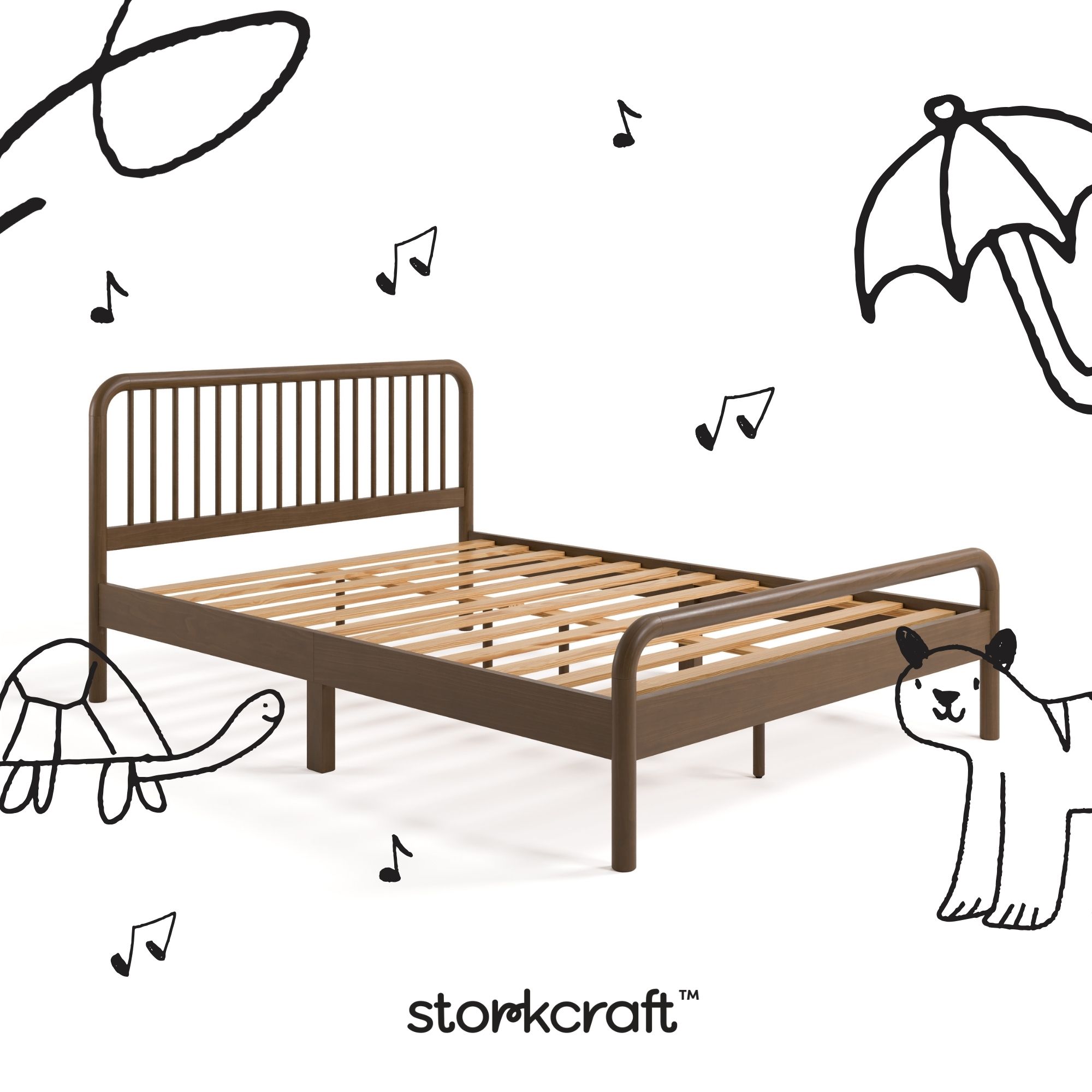 Storkcraft Porto Full Bed, Hazelnut