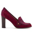 thumbnail image 1 of Zapatos MOOMMO para mujer con tacón grueso y tacón ancho, color burdeos, talla 8.5, 1 of 6