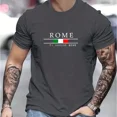 thumbnail image 3 of Camiseta de verano 100 % algodón para hombre, holgada, con estampado de alfabeto romano grande, informal, cómoda, con cuello redondo y manga corta, 3 of 5