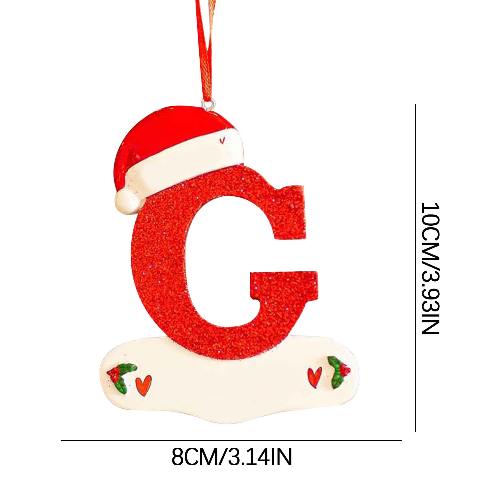 OAVQHLG3B Christmas Ornaments Christmas Initial with Red Hat Christmas Tree Ornaments