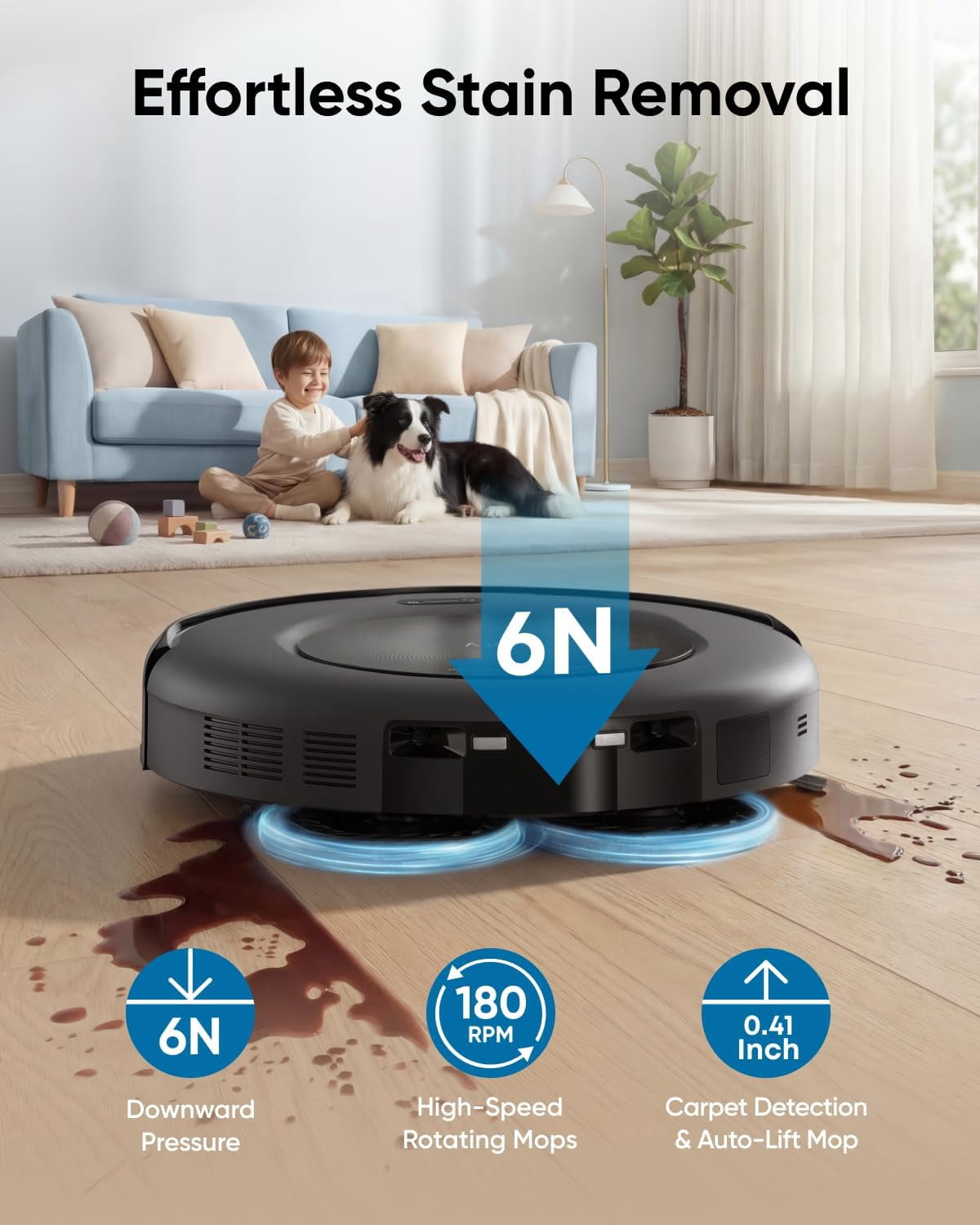 eufy Robot Vacuum Omni C20, 7,000 Pa, 60 Days Self Emptying, Auto Mop Washing, Auto Drying, 3.35" Ultra Slim, Transparent Tanks, Robot Vacuum and Mop Combo