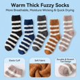 thumbnail image 5 of Mens Plus Size Coral Fleece Mid Calf Socks Thick Winter Floor Socks Soft Striped Home Lounge Socks 5 Pairs, 5 of 6