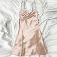 thumbnail image 7 of Admvng Nightgowns for Women V Neck Satin Sleepwear Lace Side Slits Sleeveless Nightshirt S-XL, 7 of 7