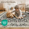 thumbnail image 4 of ODIKA 8'x10' Washable Area Rug Non-Shedding, Easy Care, Foyer Ornate Boho Border Vine Motif Decorative Print Entryway for King Size Bedroom Under Bed, Master Suite, 4 of 7