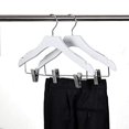 thumbnail image 4 of Quality White Wooden Kids Skirt/Pant Hanger, 100-Pack Non Slip Grip, Chrome Swivel Hook (100, 13" inch with Clips), 4 of 6