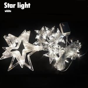 White LED Star Curtain String Light, 138 Fairy Hanging Strip Lamp Window (Best Lamp For Windows)