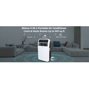 Shinco 10,000 BTU Portable Air Conditioner with Heater up to 400 Sq. Ft, Ac Heater Combo Window Unit, Portable AC Unit with Dehumidifier & Fan, Cools & Heats,Remote Control and Window Kit