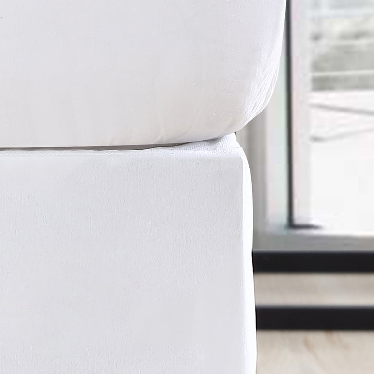 White Pleated Microfiber Bed Skirt, Full/Queen photo 4