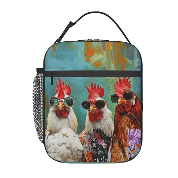 Chicken Lunch Box Reusable Portable Lunch Bag Tote Bag for Work Picnic Hiking