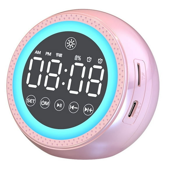 Reloj Despertador Multifuncional con Altavoz Bluetooth, Luz Colorida, Altavoz Inteligente con IA, Chat de Voz y Reloj Despertador para Dormitorio y Mesita de Noche.