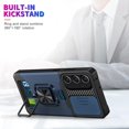 thumbnail image 2 of Design for Galaxy S24 FE Phone Case with Camera Lens Card Holder Stand Kickstand Heavy Duty Slim Shockproof Hybrid Rugged Drop Protective Cover for Samsung S24FE Women Men Blue, 2 of 14