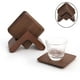 thumbnail image 4 of Posavasos con soporte para mesa de madera, estilo rústico, 6 unidades, cuadrados, de madera. Nogal negro, 4 of 9