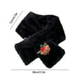 thumbnail image 3 of AuroraX Plush Christmas Scarf Fur Thick Warm Black Scarf Soft Knit Classic Luxurious Fleece Cute Wrap for Women Cold Weather, 3 of 6