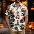 thumbnail image 2 of WOLIAUO Halloween Shirts Halloween Costumes Vintage Horror Shirt for Men Skeleton Graphic Tees for Adult 2026 Holiday Fall Spooky Season 2XL Beige, 2 of 8