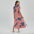 thumbnail image 2 of Independence Day Usa Flag Pattern Printed Short Sleeve Maxi Dress, American Flag Fashion Summer Maxi Dress For Women. Gifts For Us Independence Day, 4Th Of July, 2 of 4