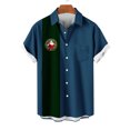 thumbnail image 2 of Mens Manga Corta Botón Abajo Camisas, Cuello de Vuelta Navidad Impresa Blusa, Top de Moda Casual, 2 of 4