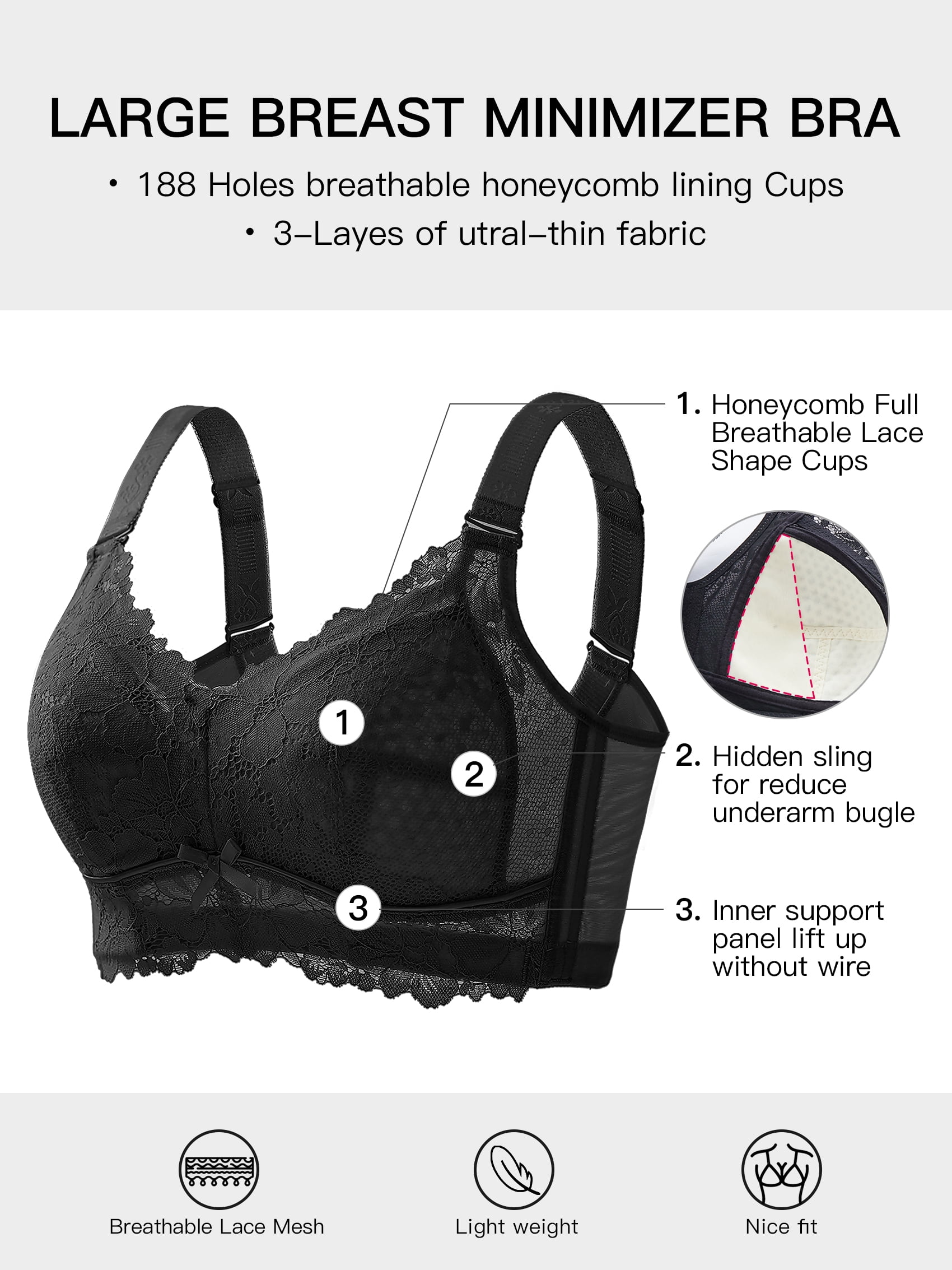 AILIVIN Wireless Full Coverage Plus Size Bras for Nepal