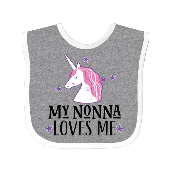Inktastic My Nonna Loves Me Unicorn Girls Baby Bib