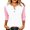 Pink-3, variant on Gytharion Women's Ombre Henley Shirts 3/4 Raglan Sleeve Loose Color Block Casual Tops Button Placket Sporty Printed Tees for Spring and Summer